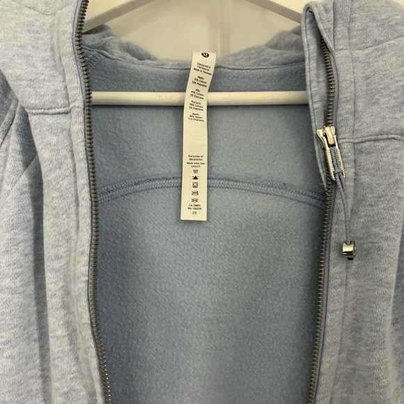 ✨🥰👉🏻 Rare - Lululemon Scuba Hoodie Color Full Zip Heathered Blue Linen Size 8 - Picture 14 of 14